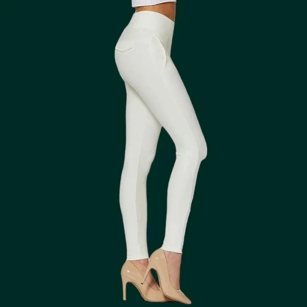 Conceited innovate stretch slim button dress pant with pockets size Small white - Picture 3 of 9